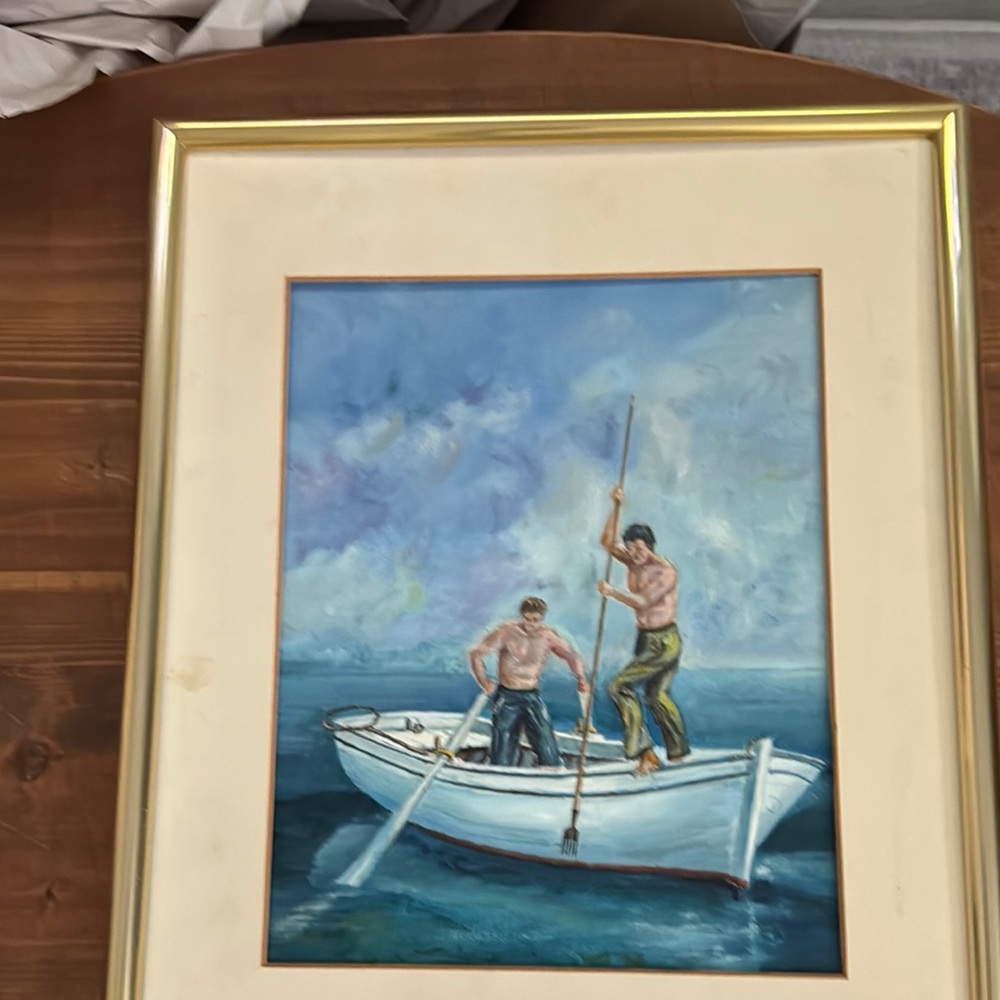 Framed Art with Gold Frame